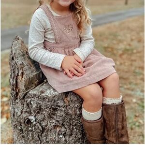 Jamie Kay corduroy Mabel dress in Rose Dust
